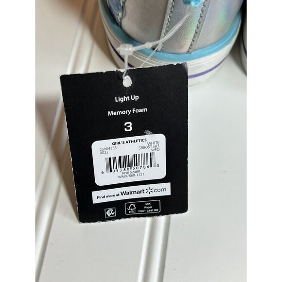 Kids Girls Unicorn High Top Light up Sneakers Shoes Size 3 - Picture 5 of 6